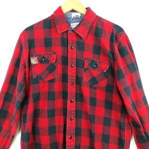 SOTA Clothing Co Shirt Mens Medium Red Buffalo Plaid Flannel Lumberjack Outdoors